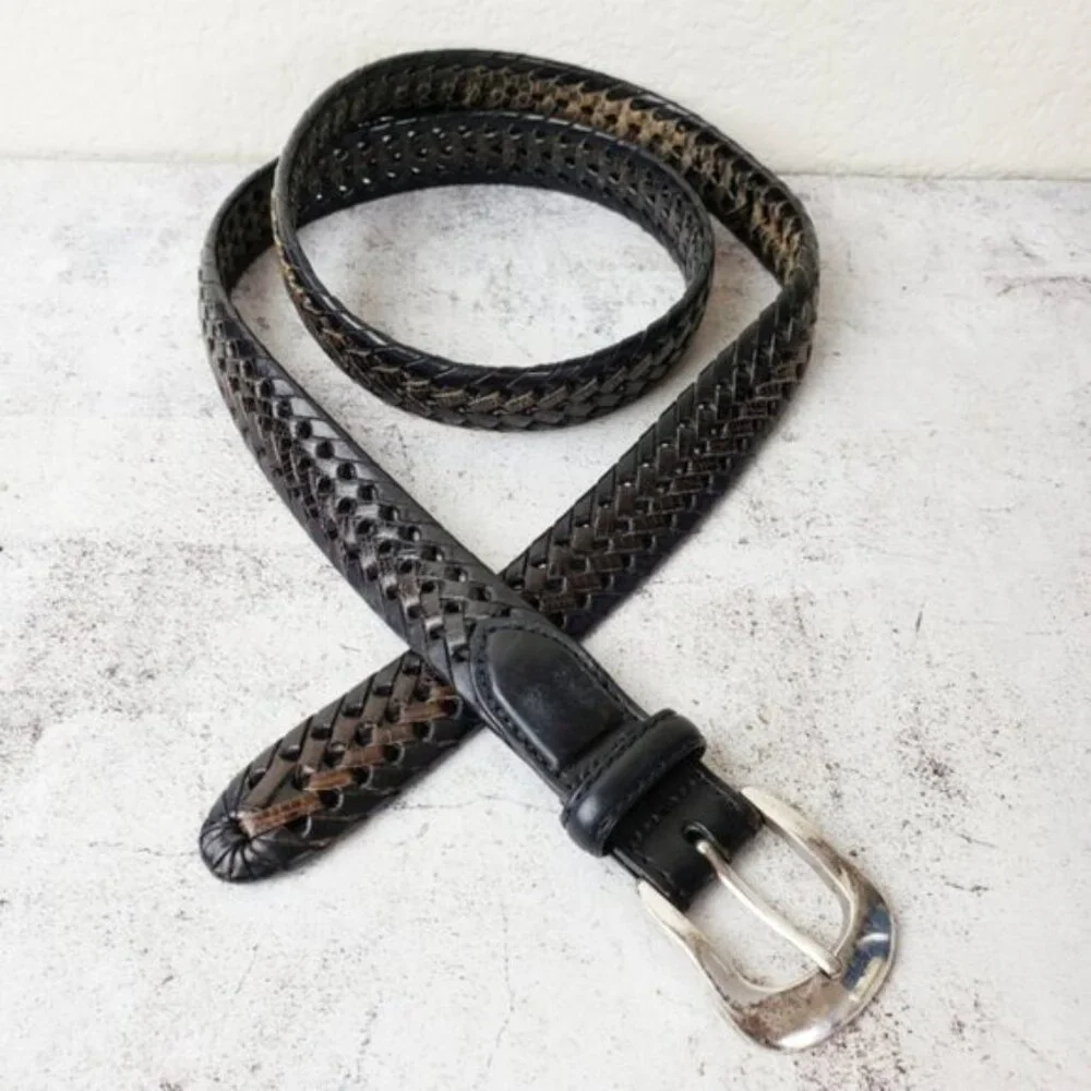Vintage Brighton Braided Leather Belt Rustic size 42 Unisex